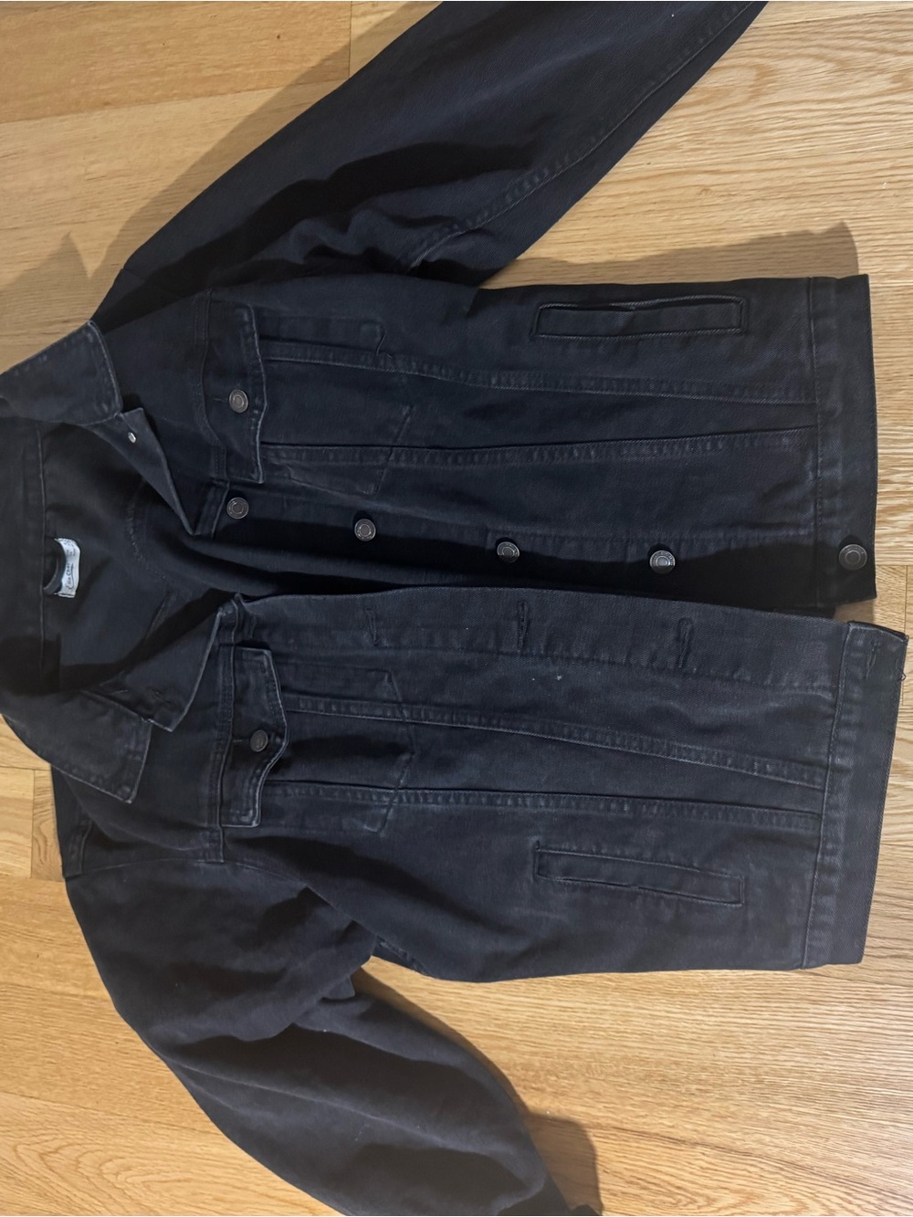 Oversized black denim jacket